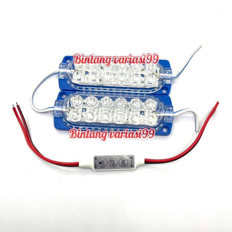 2 PCS Lampu Kolong LED 12 LED DC 12Volt dan 24volt  + Relay Kedip Untuk Semua Motor