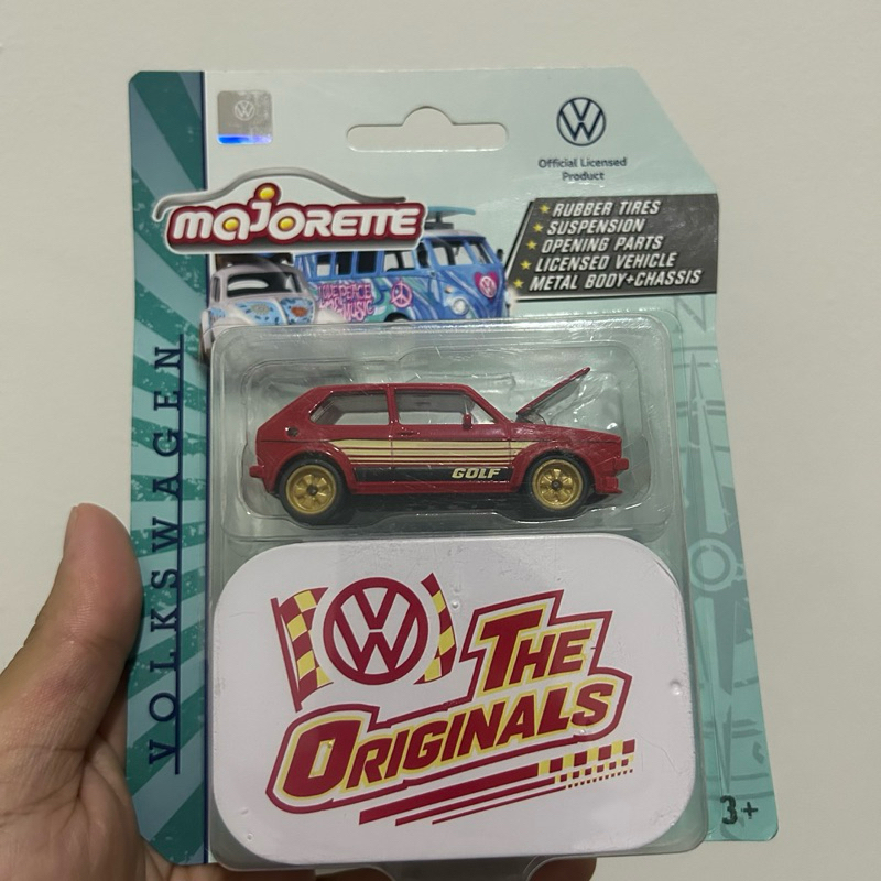 Majorette volkswagen the originals Deluxe - Volkswagen VW Golf MK1 Chequered - Merah Red