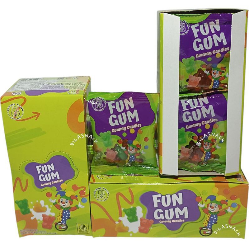 

Baru Permen yupi 3D Fun Gum Gummy Candies 1 box isi 12 permen jelly rasa buah jeli jelli jeli