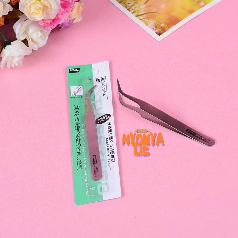 PSS02 Pinset Benang Stainless Steel Multifungsi Permata Sprinkle Kue Bengkok Lurus Nyonya Lie