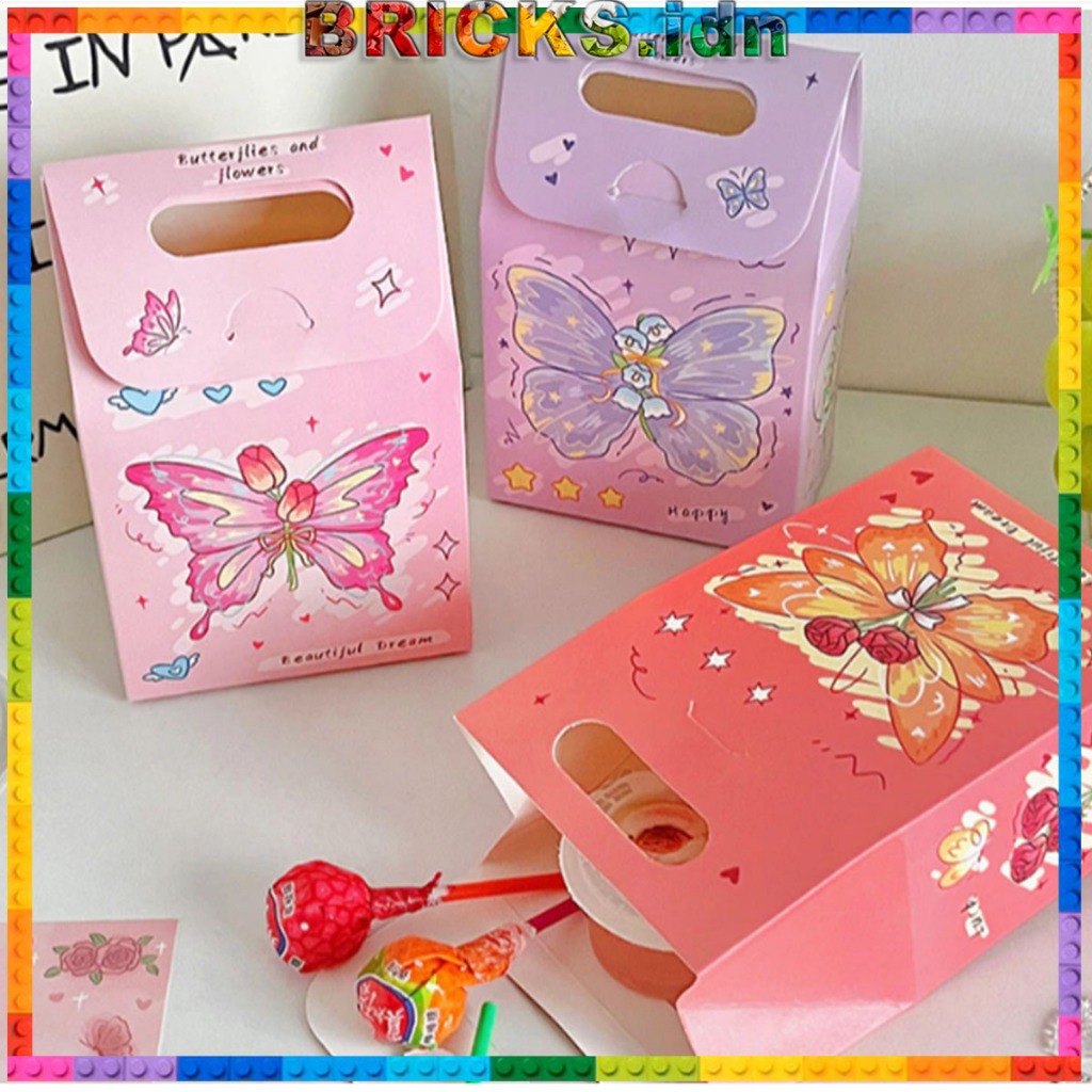 

Paper Bag Kotak Aesthetic Motif Kupu Kupu Hadiah Ulang Tahun Bag Hampers ST32