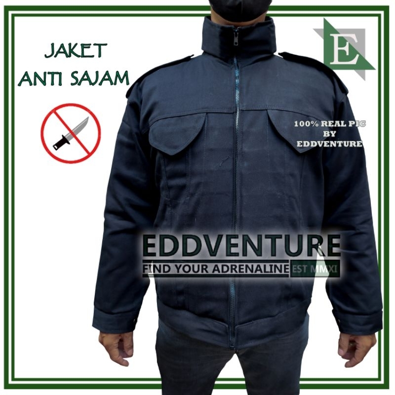 Baju Jaket Rompi Pelindung Anti Bacok Senjata Tajam Sajam Lengan Panjang Hitam Pekat