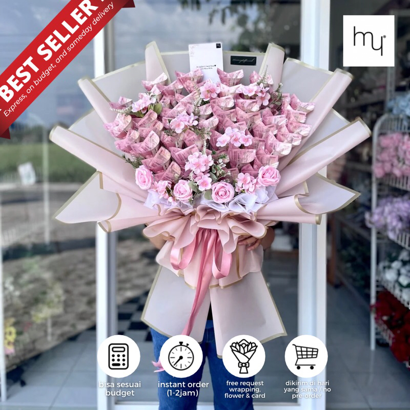 12.12 - Buket Uang Asli & Mainan / Bouquet Uang Murah / Money Bouqet / Buket Wisuda / Bouquet Ultah