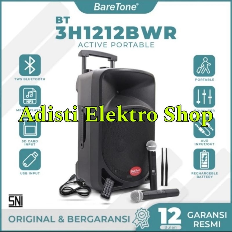 Speaker portable baretone 12 inch bt 1212bwr original speaker portable 12inch baretone bt1212bwr ori