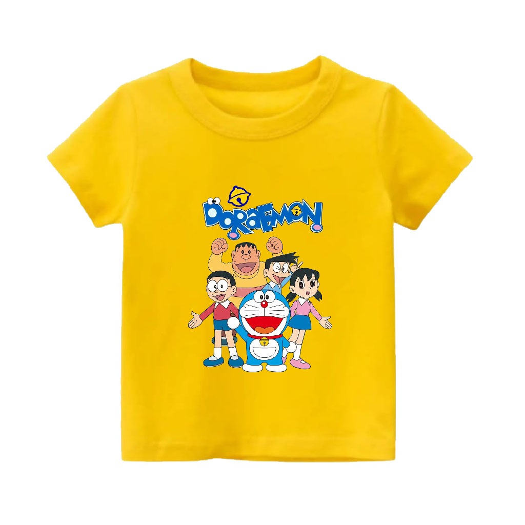 Baju Kaos Karakter Kartun Anak Laki laki Perempuan Cowok Cewek Balita DORAEMON NOBITA DAN TEMAN