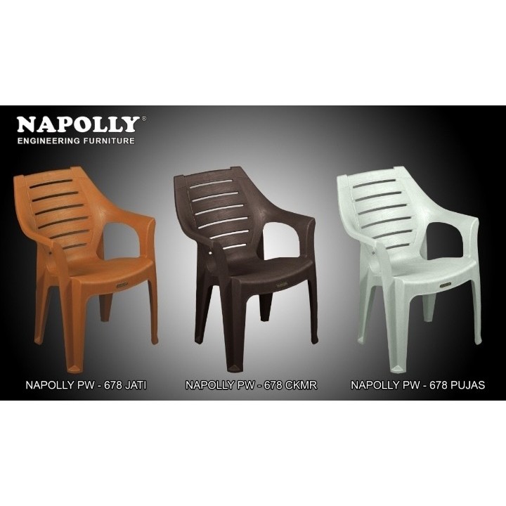Napolly Kursi Plastik Kursi Sandar Tangan Kursi Taman Kursi Teras (Paling T hubermurah) - PW 678