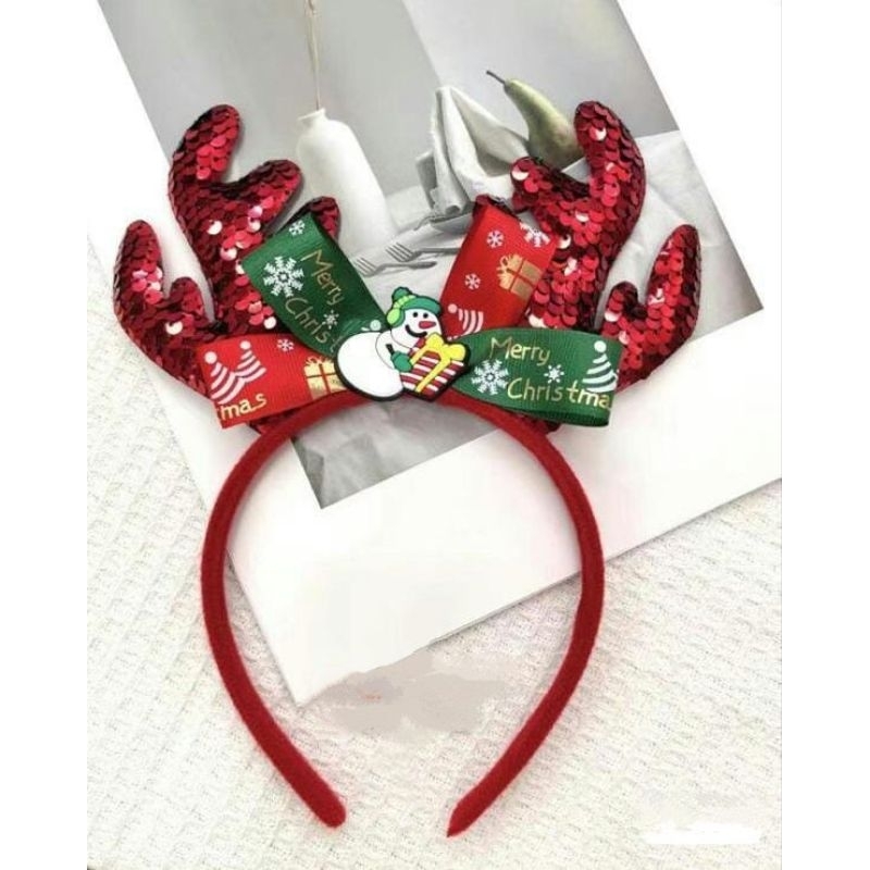 PREMIUM BANDO HEADBANDO NATAL BENTUK VARIAN TANDUK RUSA
