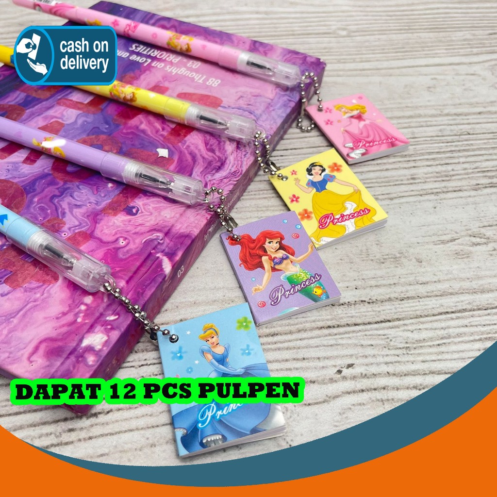 

SELUSIN (12 PCS) PULPEN GANTUNGAN BUKU PRINCESS PG-1461 BOOK PUTRI PEN PENA BOLPEN BOLPOIN LUCU KARAKTER ANAK ALAT TULIS KANTOR SEKOLAH MURAH TERMURAH COD