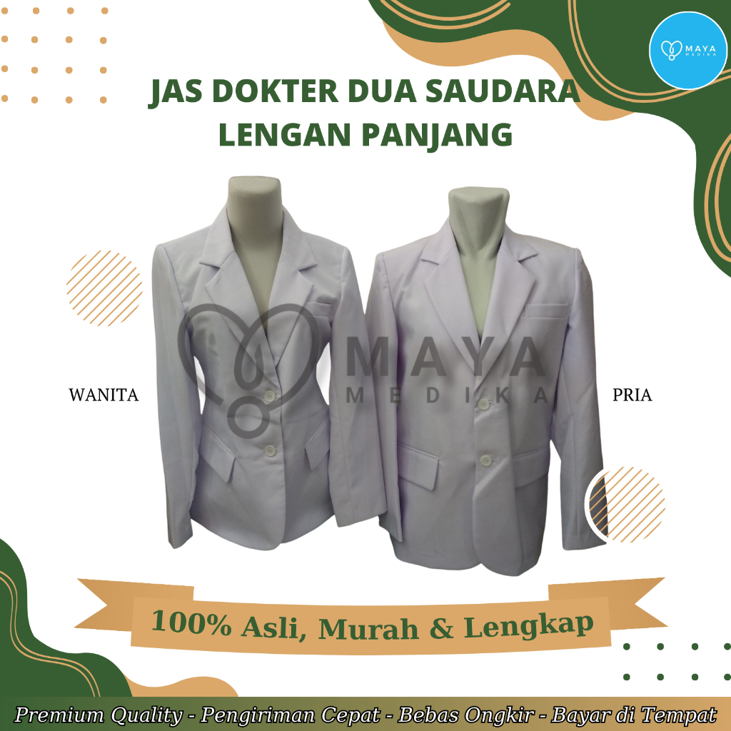 Jas Dokter Lengan Panjang Dua Saudara