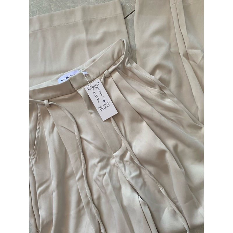 loose pants beige new (bukan pl) ukuran S