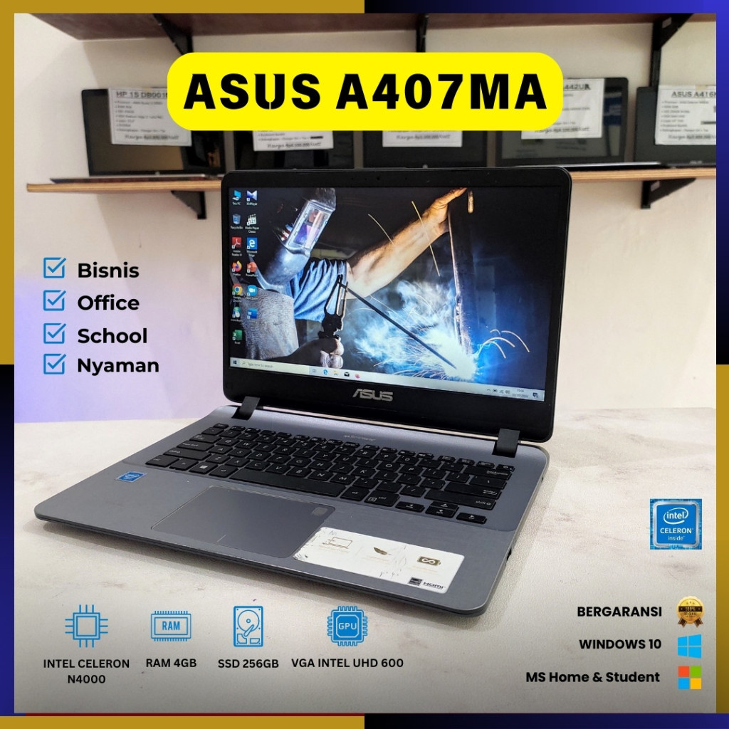 Laptop Second ASUS A407MA | RAM 4GB / SSD 256GB (Intel Celeron N4000)