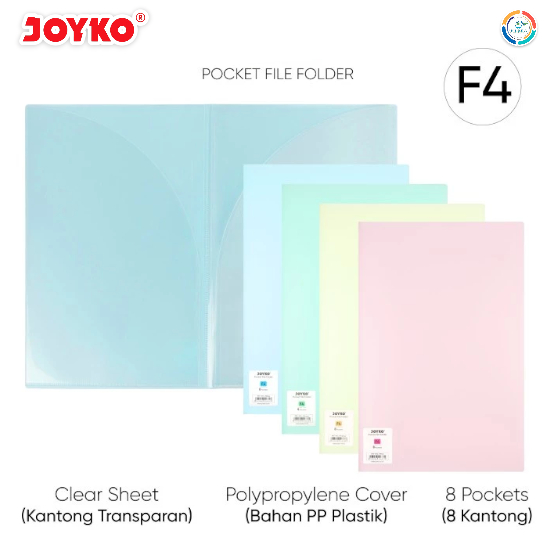

Joyko Pocket File Folder Map File Saku | PFF-9F4 Pastel Color