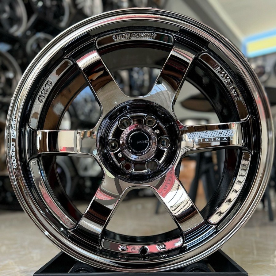 velg mobil r18 black crome RAYS TE37 PCD 6X114 velg ring 18 Nissan Terra Nissan Navara