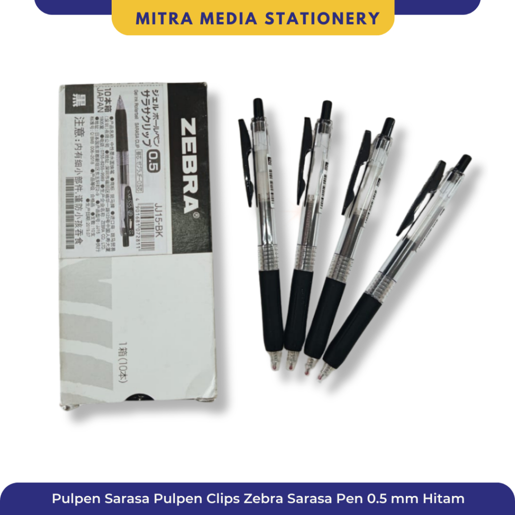

Pulpen Sarasa Pulpen Clips Zebra Sarasa Pen 0.5 mm Hitam (PCS)