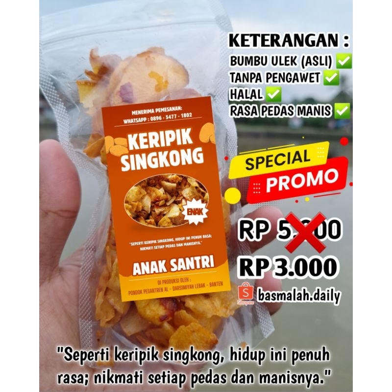 

Keripik Singkong Anak Santri (Pedas Manis)