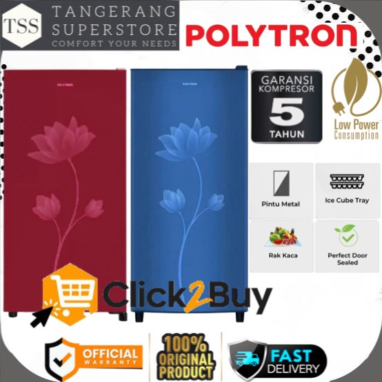 KULKAS POLYTRON PRB-159 PRB159 PRB 159 KULKAS 1 PINTU LEMARI ES 1 PINTU LOW WATT POLYTRON