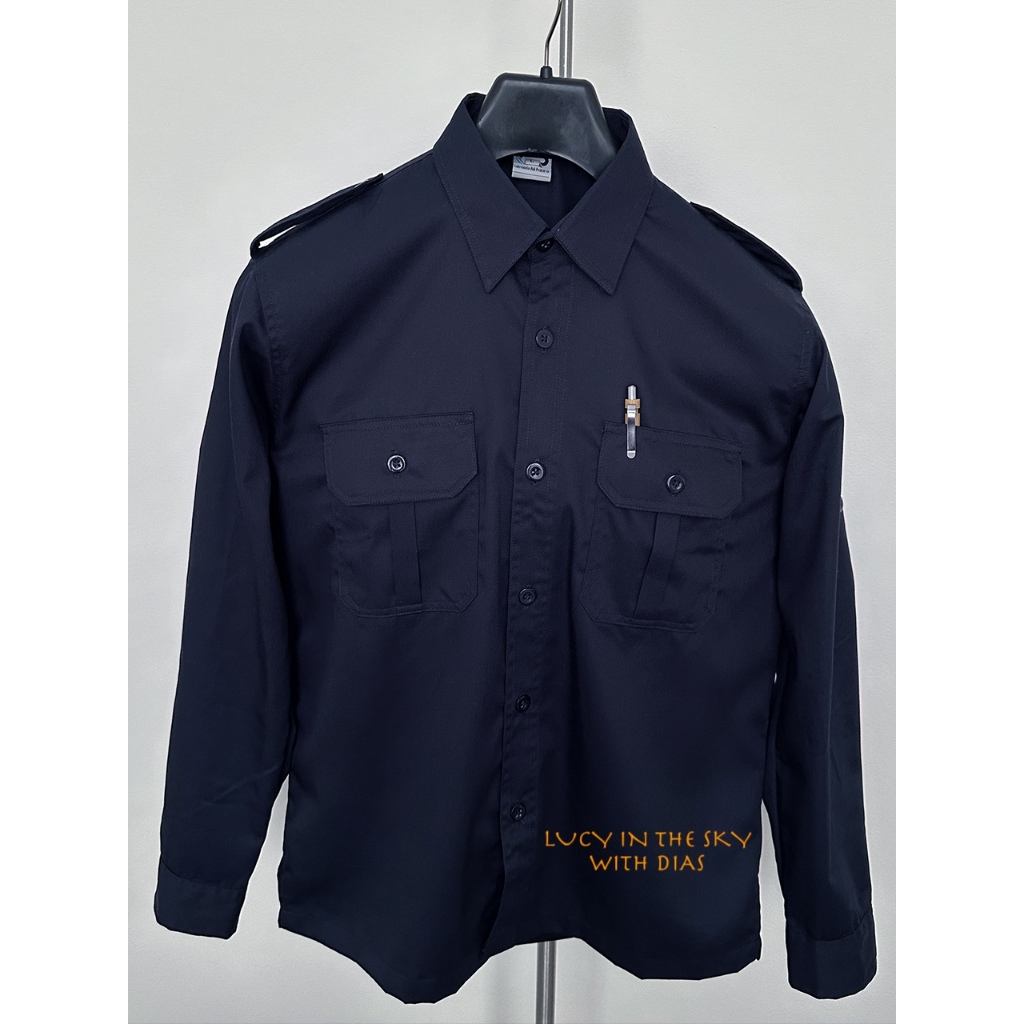 Kemeja PDL - PDH Lengan Panjang Biru Navy/Biru Dongker