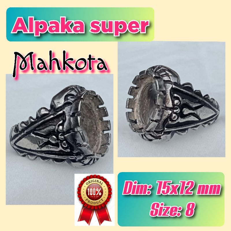 emban batu akik dan permata alpaka super ukir mahkota.81