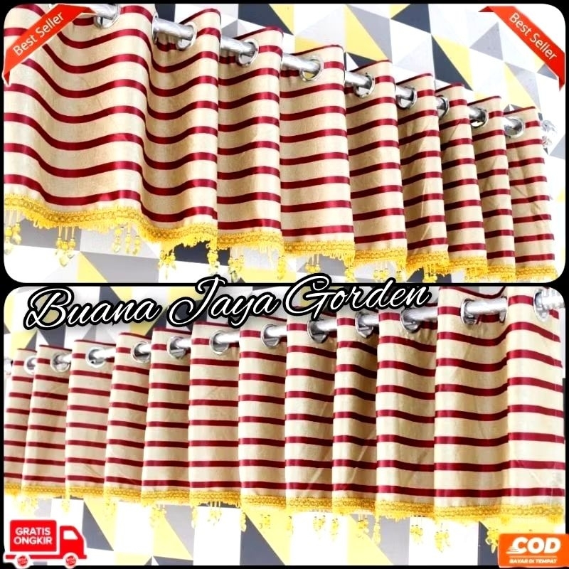 GORDEN PONI GORDEN jendela minimalis pendek gorden poni atas pintu bahan blackout Import Tebal Abu C