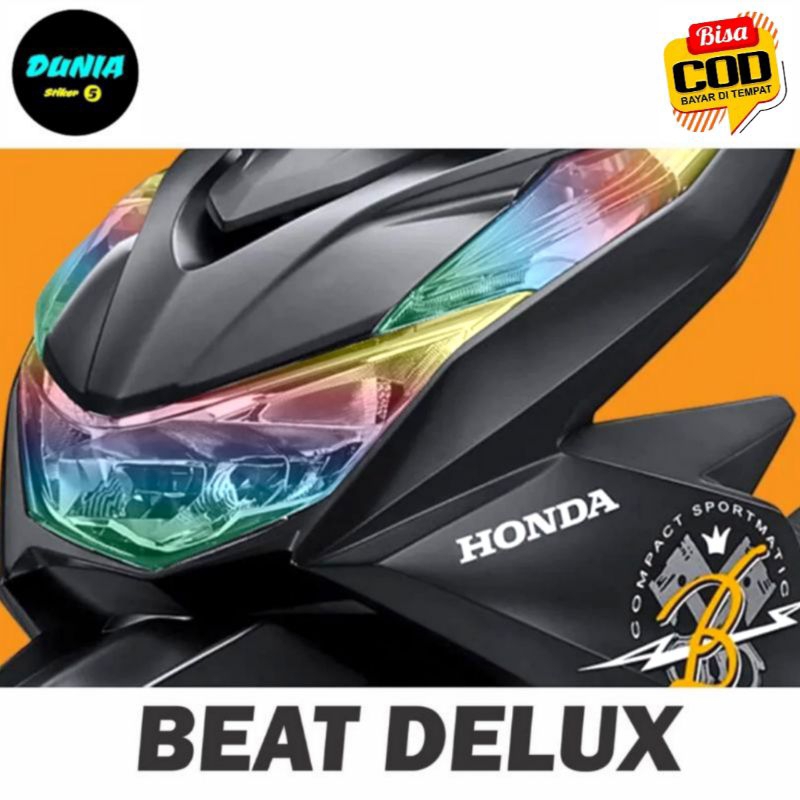Stiker lampu alis pelangi beat new deluxe 2023
