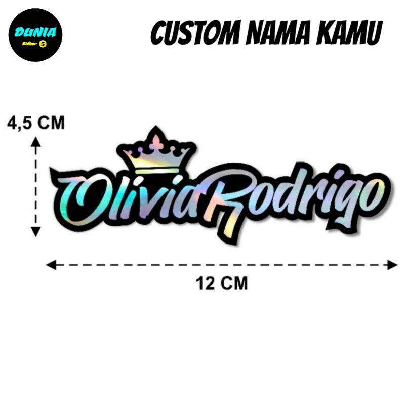

Sticker custom nama suka - suka hologram pinggiran hitam