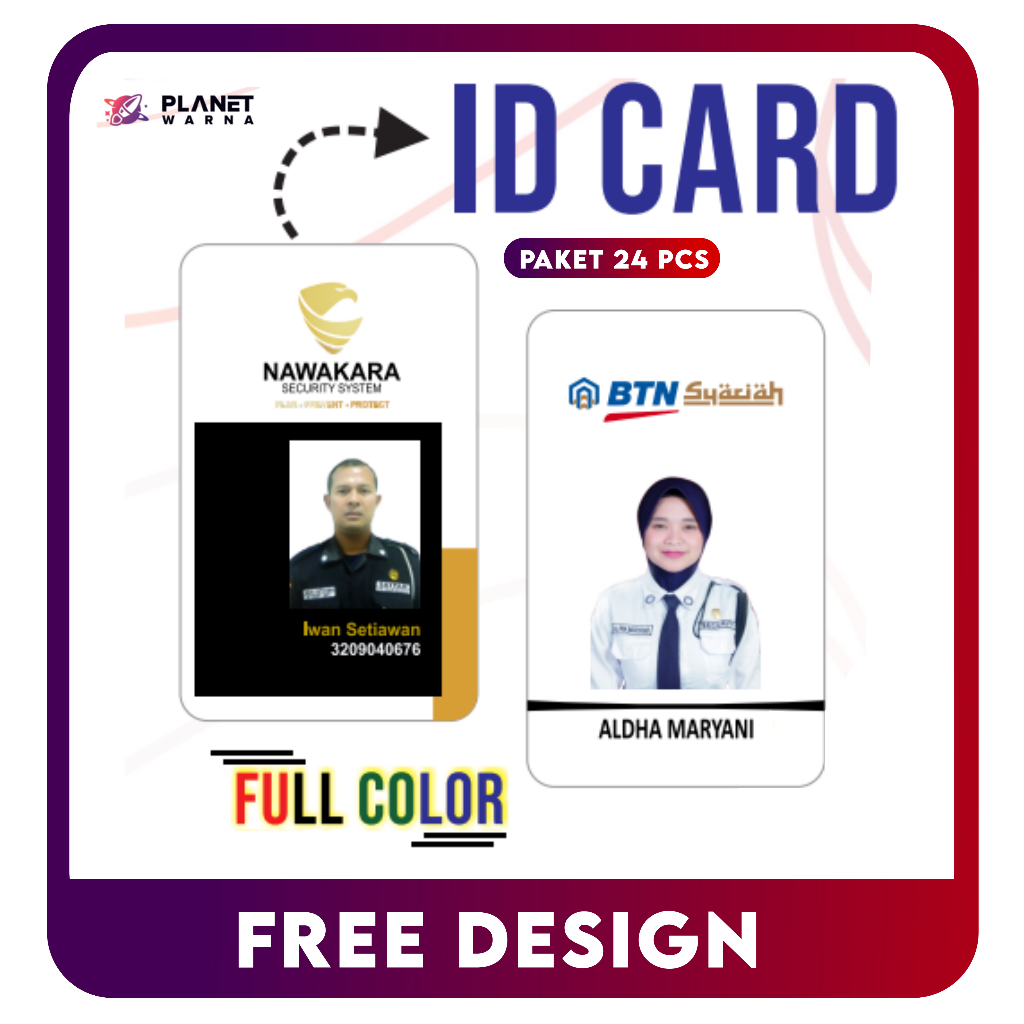 

( 24 Pcs ) ID CARD CUSTOM / ID CARD KUALITAS PREMIUM/ BAHAN PVC