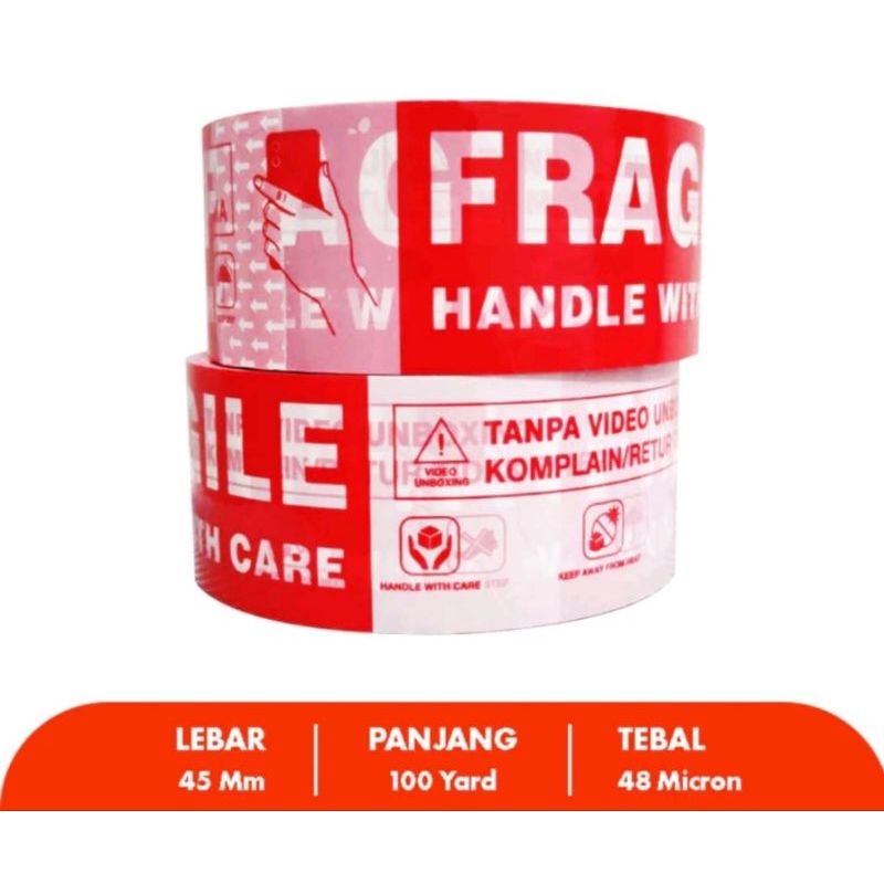 

Lakban Unboxing Fragile Mix 100 Yard Merk SNS