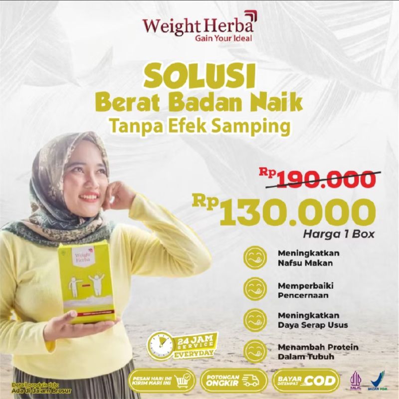 

Weight Herba Susu Penambah Nafsu Makan & Memperbaiki Pencernaan dan Protein untuk Menjaga Berat Badan Ideal - kemasan 1 BOX