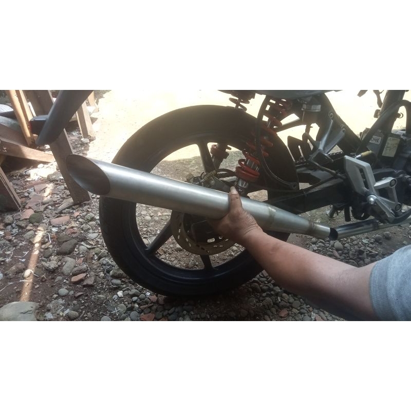 knalpot Tiger,Megapro,w175,motobi 152 model brithis bambu runcing fullset freeflow