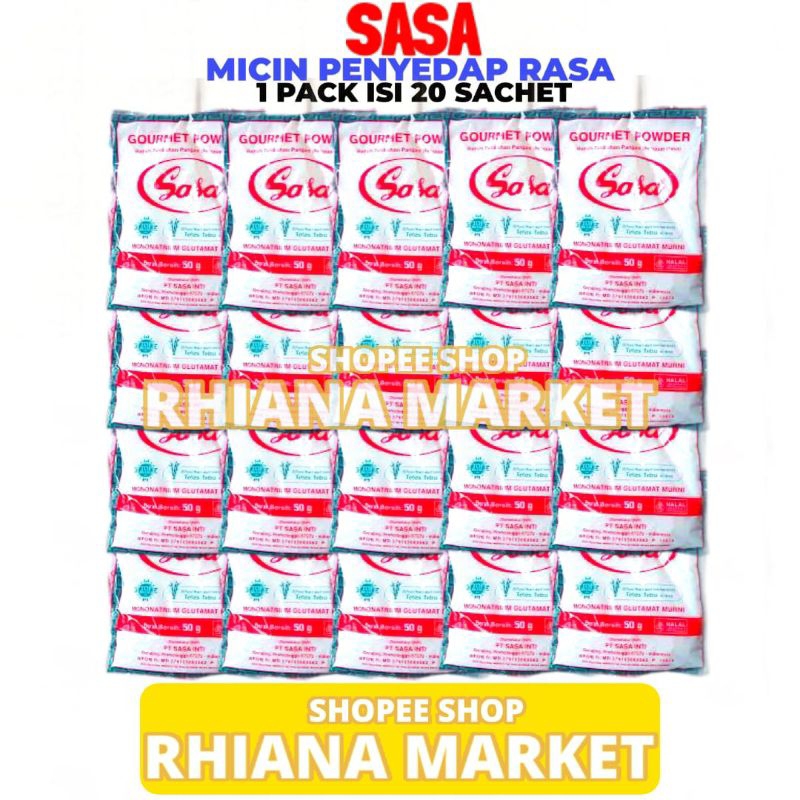 

Micin Sasa Penyedap Rasa 1 Pack Isi 20 Sachet Kemasan 50 Gram