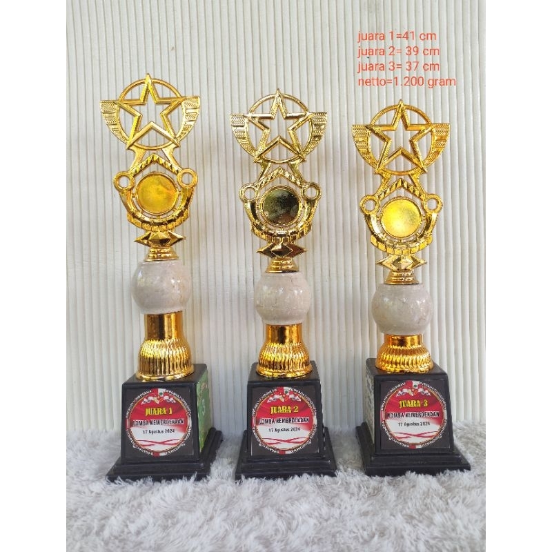 PIALA TROPHY MARMER PLASTIK SET DUPLIKAT PIALA FREE DESAIN