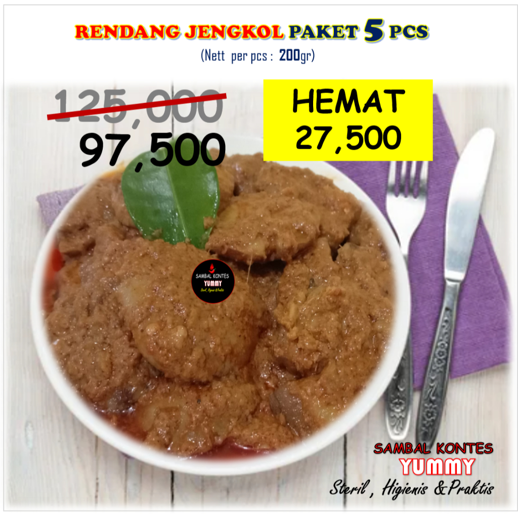 

Rendang Jengkol Frozen 200gr PAKET 5 -10 PCS Sambal Kontes Yummy HEMAT