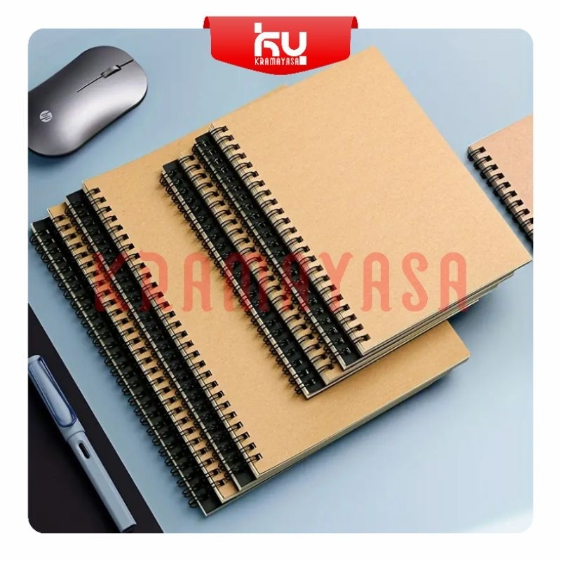 

Notebook A5 isi Garis dan Polos / Notebook Ring Spiral isi 50 lembar 100 halaman Buku Tulis Sekolah