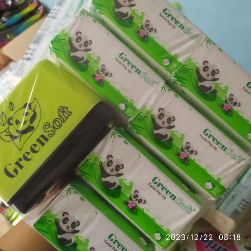Tissue green soft pop up kecil 130s free box