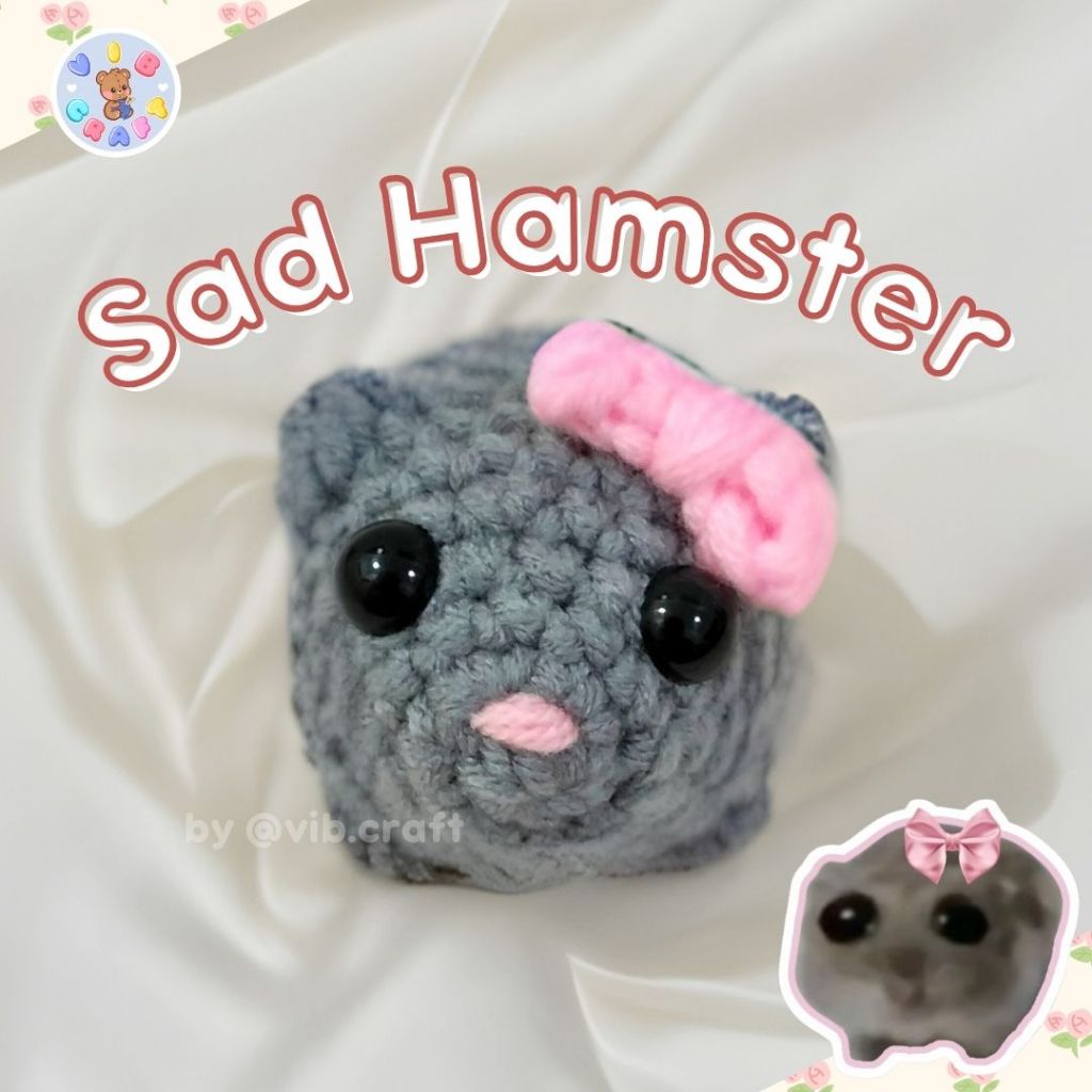 SAD HAMSTER | Amigurumi Crochet  | Boneka | Gantungan Kunci