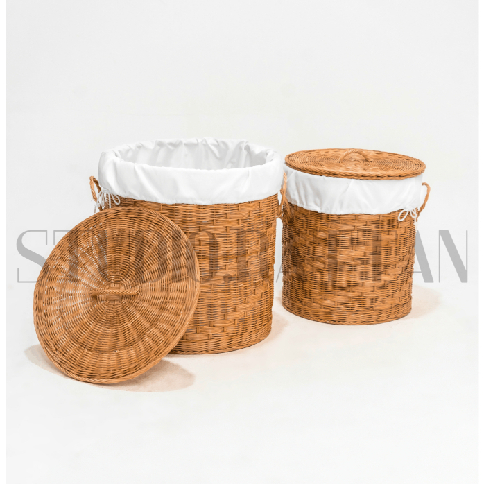 Keranjang Londry Rotan Anyaman Gratis kain Asli Keranjang baju Keranjang Estetik Keranjang Mainan