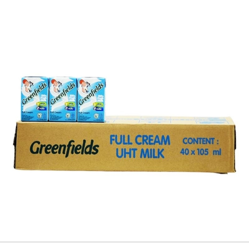 

UHT mini fullcream 105 ml greenfields 100% susu sapi murni