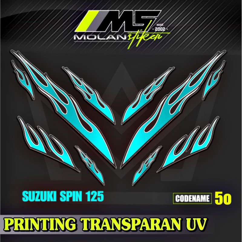 Decal Sticker Striping Variasi Transparan Uv Suzuki SPIN Api SPIN 125 R SPIN 125 NR Suzuki Step 125 