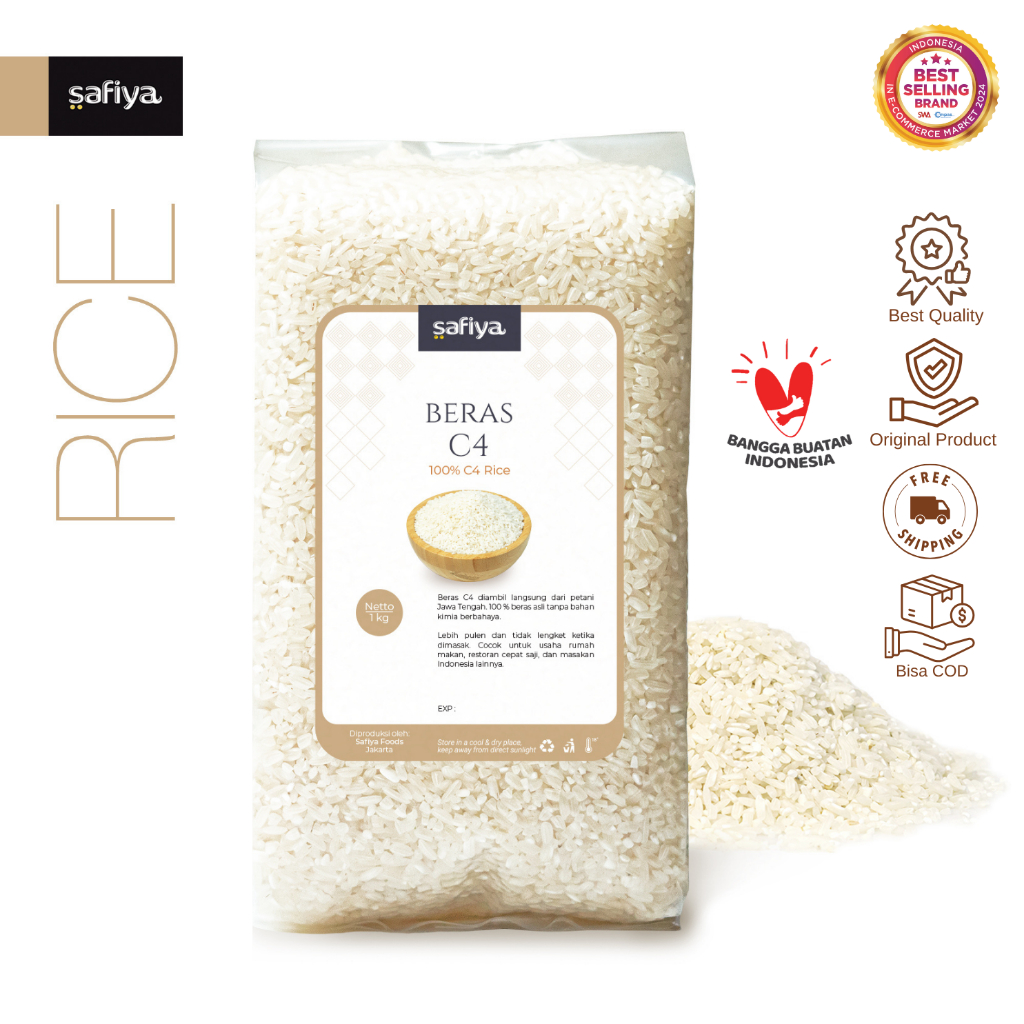 

Safiya Beras Organik C4 1 Kg Pulen Premium