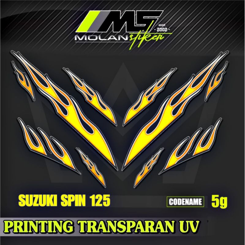 Decal Sticker Striping Variasi Transparan Uv Suzuki SPIN Api SPIN 125 R SPIN 125 NR Suzuki Step 125 