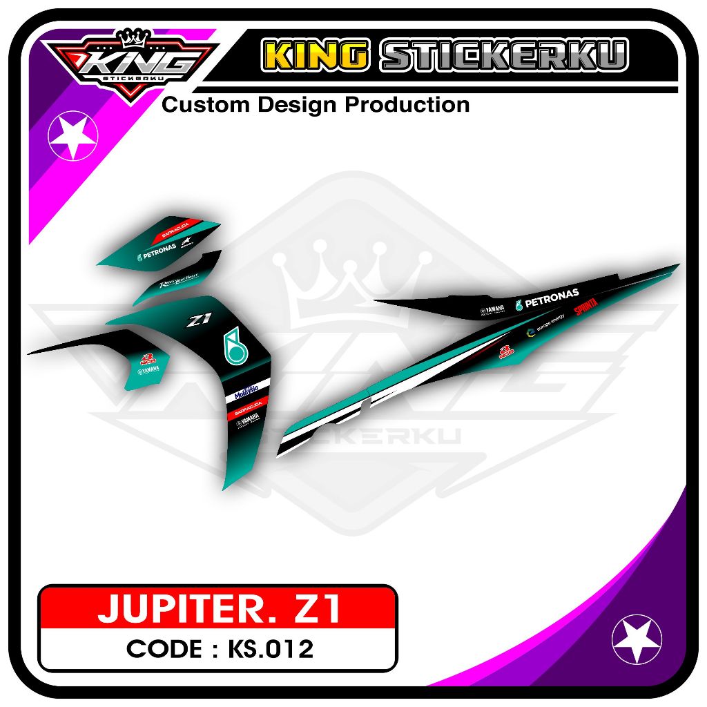 Stiker Striping Jupiter Z1 - Sticker Striping Motor Jupiter Z1 Motif Petronas KS.12
