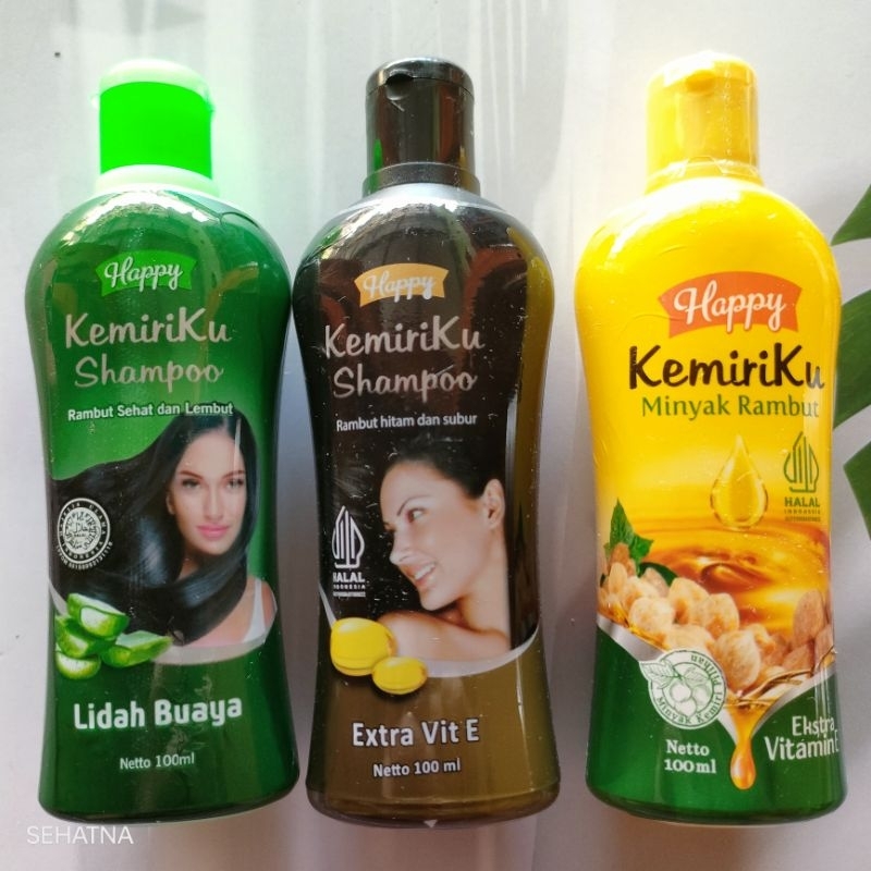 KEMIRIKU MINYAK RAMBUT SHAMPOO KEMIRIKU Kemiri Bakar HAPPY KEMIRIKU Lidah Buaya Sampo HAPPY KEMIRIKU