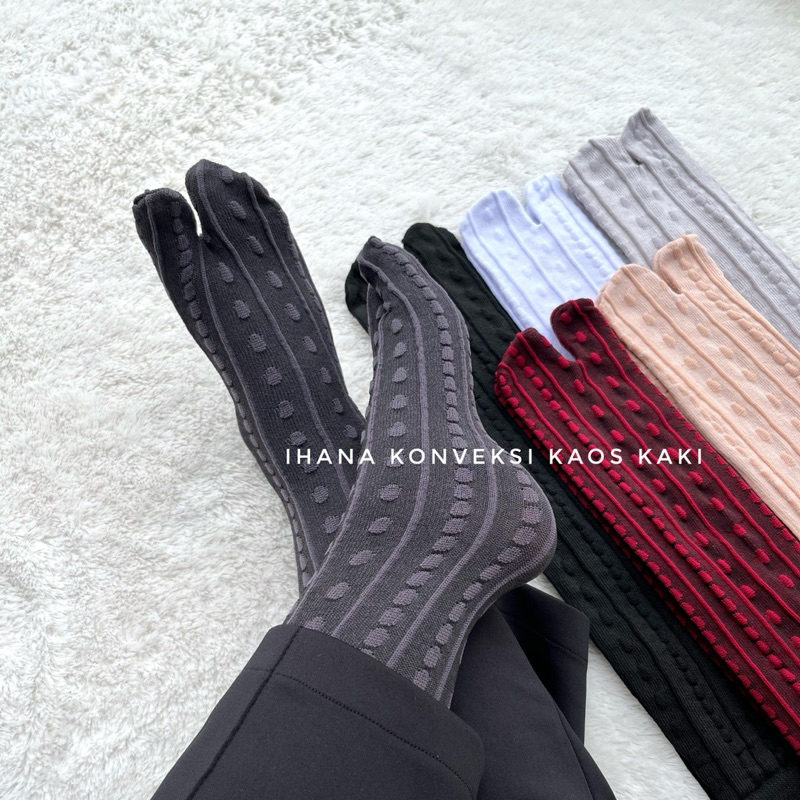 Lusinan ihana kaos kaki XL ihana jempol EMBOSS SOFIA panjang selutut wanita muslimah nylon spandek