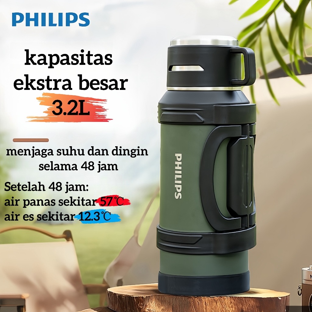 【Philips】AWP2526Termos perjalanan stainless steel SUS316 kapasitas besar-isolasi 48 jam，ketel termos