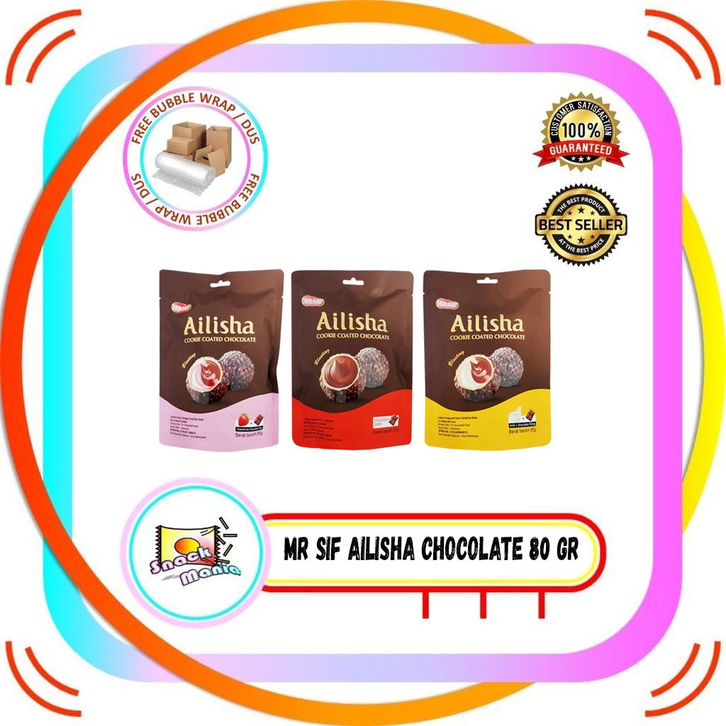

Mr Sif Ailisha Cookie Coated Chocolate 80 gr Cokelat Compound