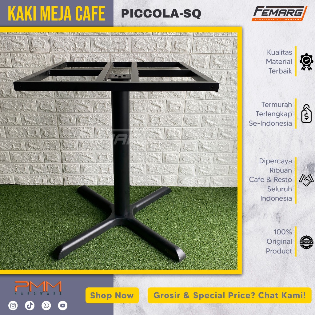 kaki meja FEMARG piccola-SQ | cafe restoran foodcourt besi cor silang