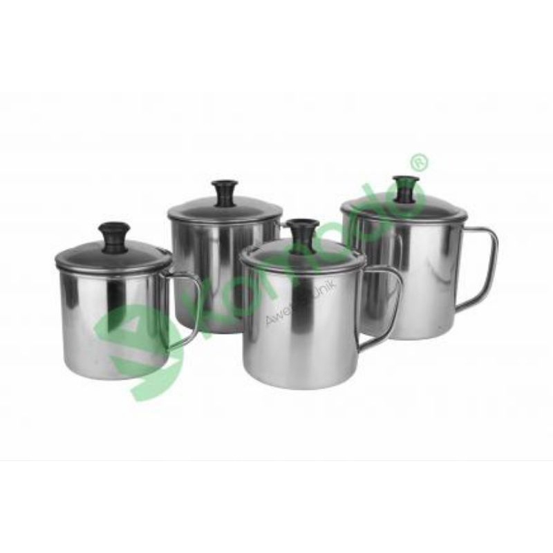 Gelas besar stainless + tutup/mug stainless 3 ukuran