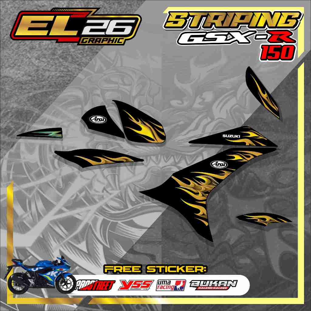 651 STRIPING STICKER GSX-R 150 - STICKER GSX-R 150 MOTIF API