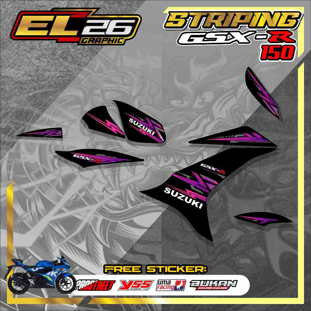 652 STRIPING STICKER GSX-R 150   - STICKER GSX-R 150 MOTIF GARIS RACING
