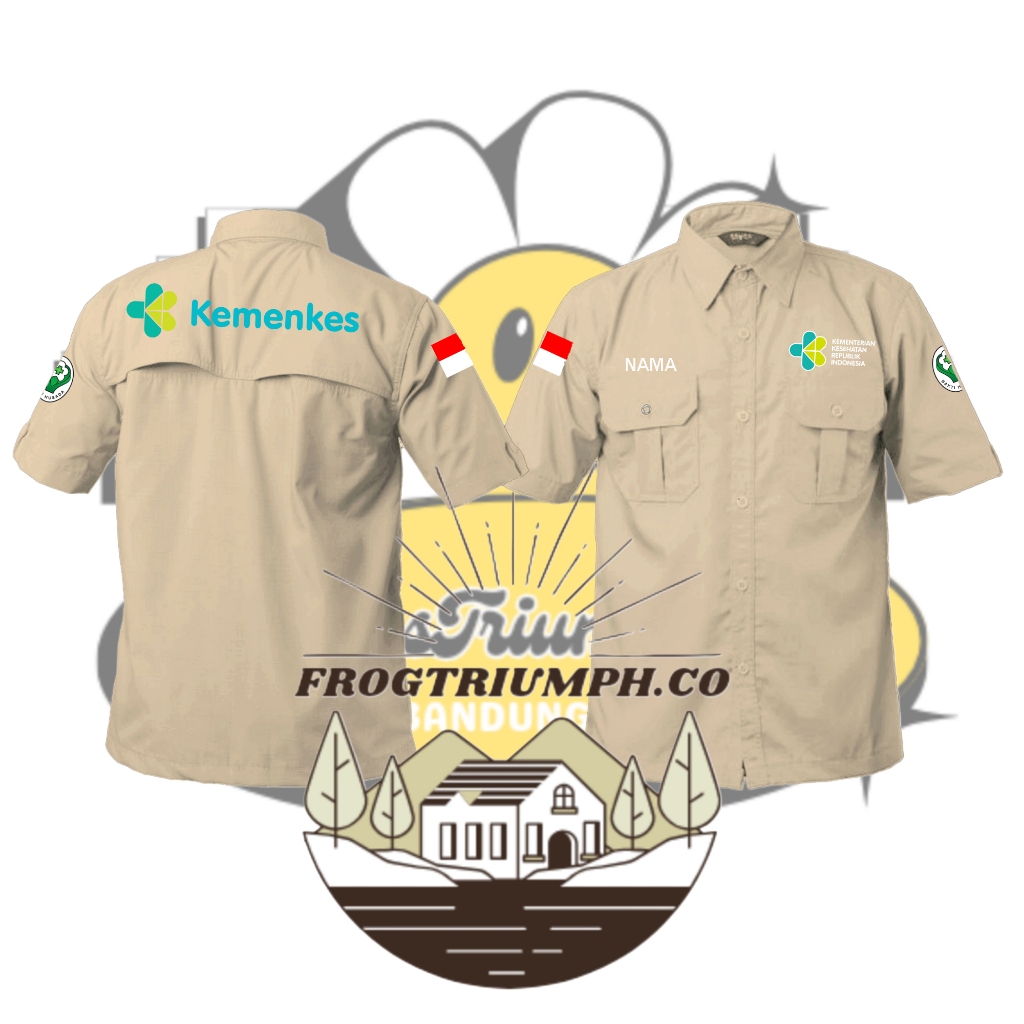 KEMEJA PDL PDH LENGAN PENDEK KEMENSOS FREE DESIGN DAN CUSTOM